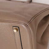 Hermès 2010 Gris Tourterelle Clemence Birkin 35 Retourne GHW