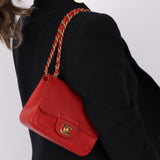 Chanel 2017 Caviar Red Mini Square Flap