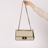 Chanel 2002 Jersey Micro Quilted Turnlock Single Classic Small Flap Bag