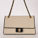Chanel 2002 Jersey Micro Quilted Turnlock Single Classic Small Flap Bag