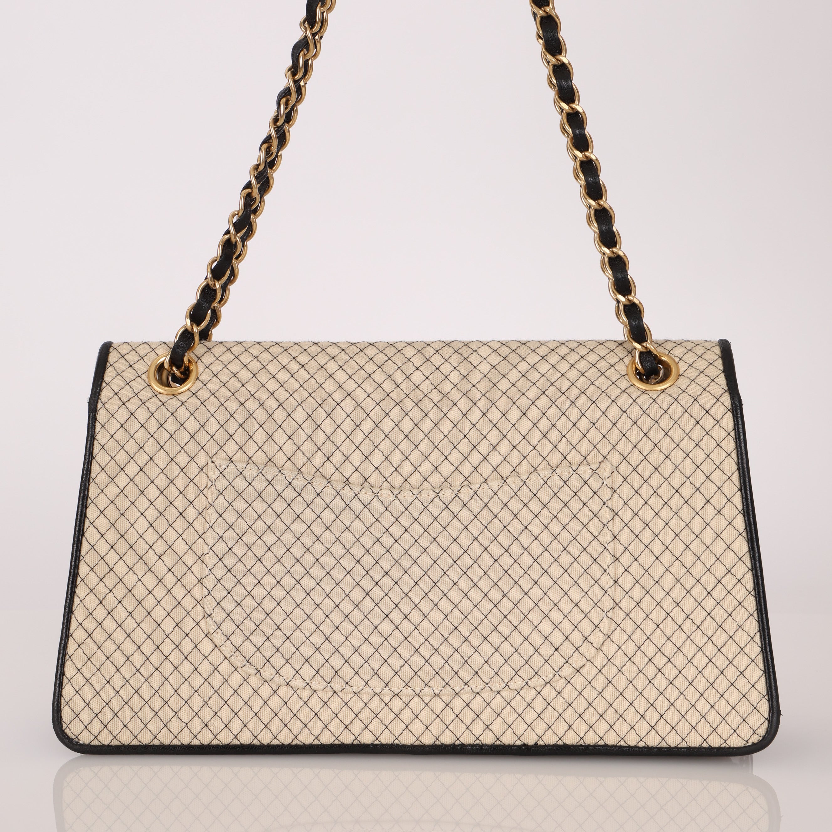 Chanel 2002 Jersey Micro Quilted Turnlock Single Classic Small Flap Bag