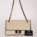 Chanel 2002 Jersey Micro Quilted Turnlock Single Classic Small Flap Bag