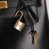 Hermès 1986 Noir Box Kelly 28 Sellier GHW