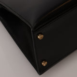 Hermès 1986 Noir Box Kelly 28 Sellier GHW
