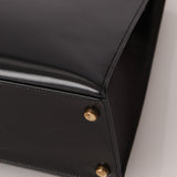 Hermès 1986 Noir Box Kelly 28 Sellier GHW