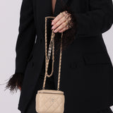 Chanel 2021 Caviar Beige Mini Vanity Crossbody