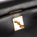 Hermès 1986 Noir Box Kelly 28 Sellier GHW