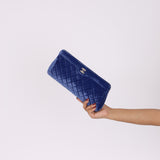 Chanel 2015 Velvet Royal Blue Clutch