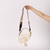 Dior Grained Calfskin Mini Saddle w/ Guitar Strap