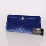 Chanel 2015 Velvet Royal Blue Clutch