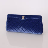 Chanel 2015 Velvet Royal Blue Clutch