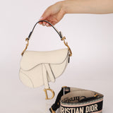 Dior Grained Calfskin Mini Saddle w/ Guitar Strap