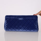 Chanel 2015 Velvet Royal Blue Clutch