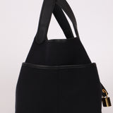 Hermès 2022 Noir Toile Goeland Swift Cargo Picotin Lock 18 GHW