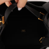 Hermès 2022 Noir Toile Goeland Swift Cargo Picotin Lock 18 GHW