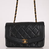Chanel 1990s Lambskin Small Diana Bag Flap 24K GP