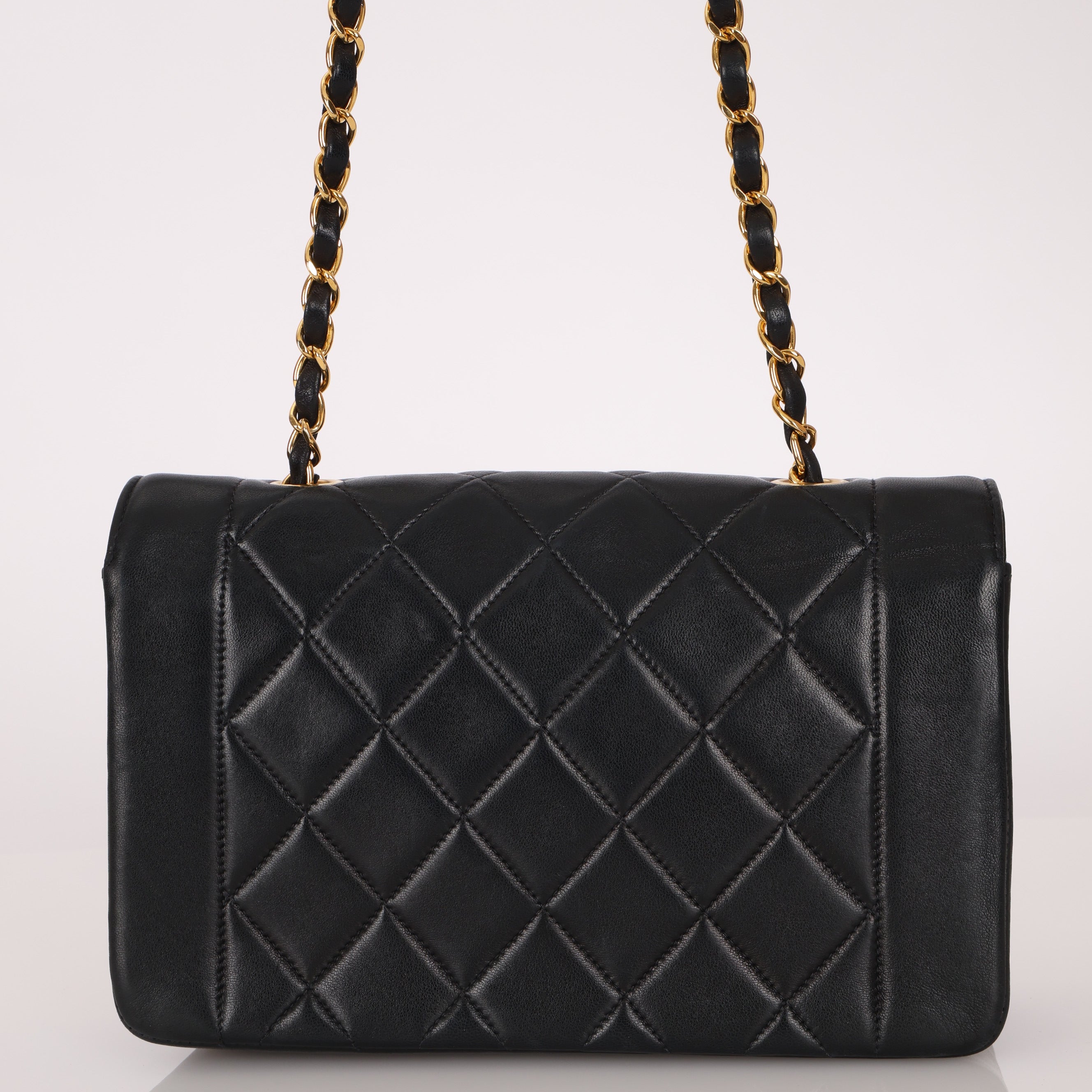 Chanel 1990s Lambskin Small Diana Bag Flap 24K GP