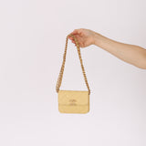 Chanel 2021 Caviar Butter Cardholder on Chain