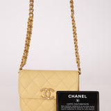 Chanel 2021 Caviar Butter Cardholder on Chain