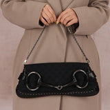 Gucci Monogram Canvas Horsebit Clutch