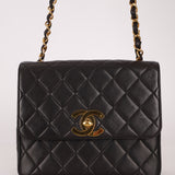 Chanel 1990s Quilted Leather Timeless Simple Square Flap Bag 24K GP