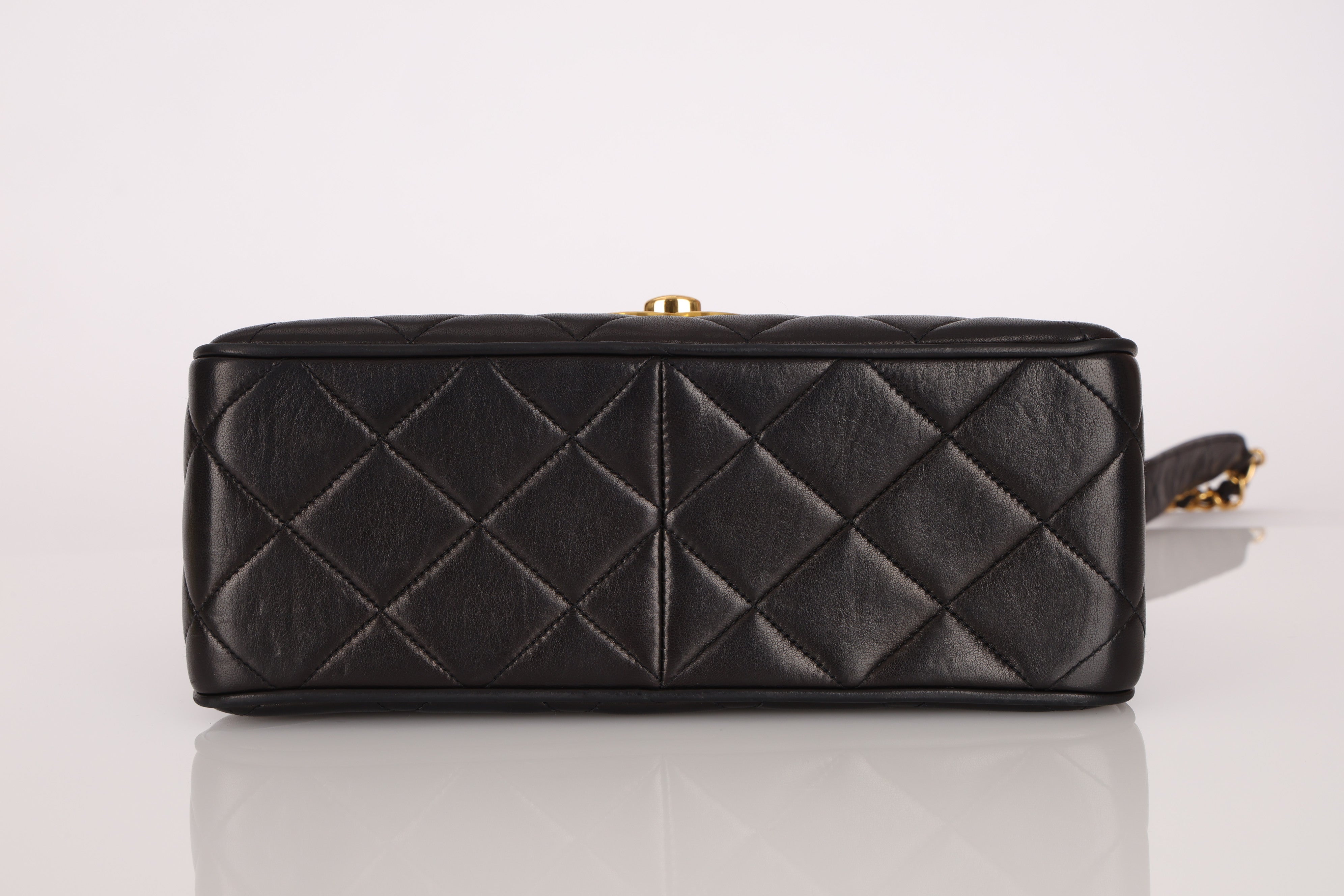 Chanel 1990s Quilted Leather Timeless Simple Square Flap Bag 24K GP