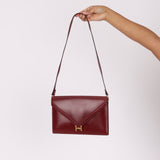 Hermès 1977 Rouge Boxcalf 2-Way Lydie Bag GHW