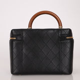 Limited Edition Chanel 2018 Black Lambskin Knock On Wood Large Vanity Case