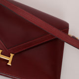 Hermès 1977 Rouge Boxcalf 2-Way Lydie Bag GHW