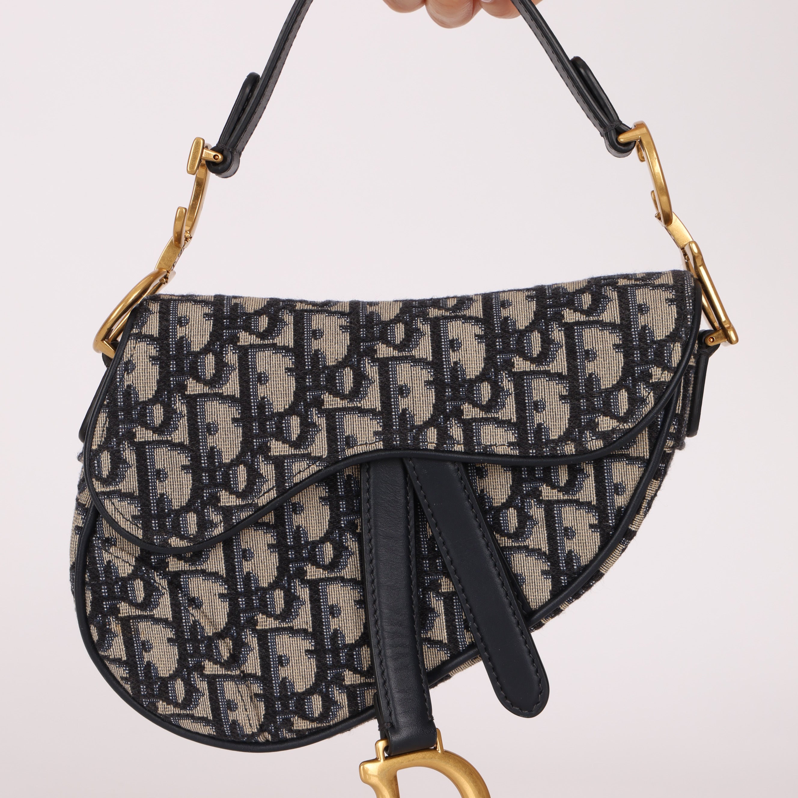 Dior 2019 Oblique Mini Saddle Bag with Strap