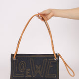 Loewe Repeat Anagram Denim Shoulder Bag