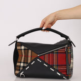 Limited Edition Loewe 2018 Whipstitch Tartan Patchwork Medium Puzzle