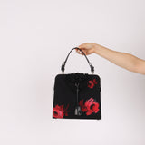 Prada Hibiscus Stamputo Tessuto Frame Handle Bag
