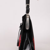 Prada Hibiscus Stamputo Tessuto Frame Handle Bag