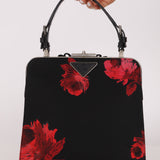 Prada Hibiscus Stamputo Tessuto Frame Handle Bag