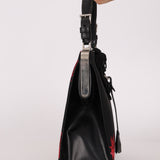 Prada Hibiscus Stamputo Tessuto Frame Handle Bag