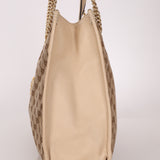 Gucci Canvas Monogram Large 1955 Horsebit Chain Tote