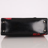Prada Hibiscus Stamputo Tessuto Frame Handle Bag