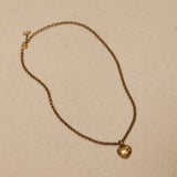 Dior Logo Heart Crystal Pendant Necklace