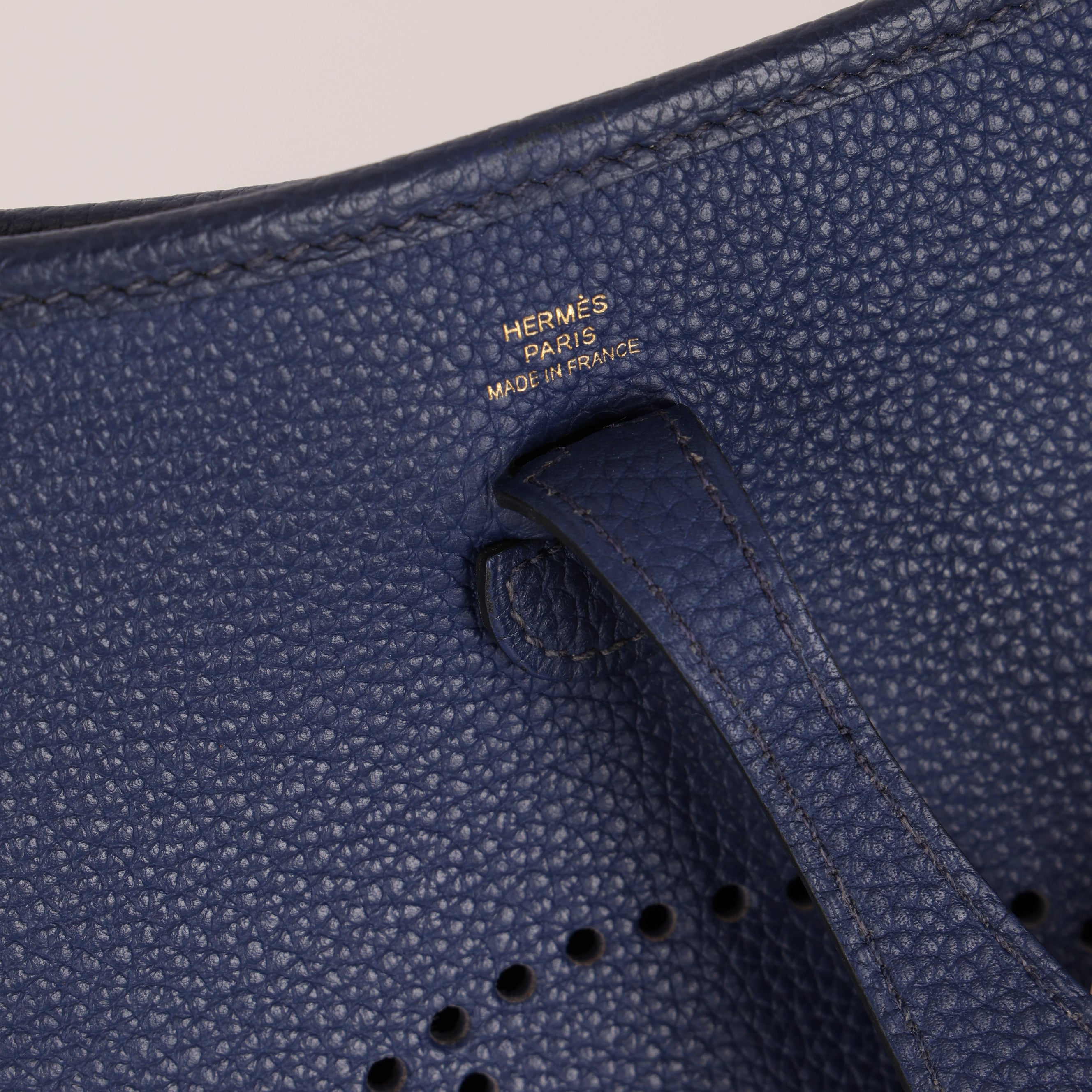 Hermès 2023 Bleu Saphir Clemence Evelyne TPM GHW