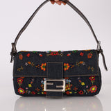 Fendi Floral Beaded Baguette Bag