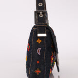 Fendi Floral Beaded Baguette Bag