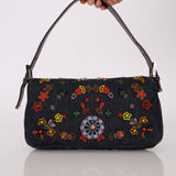 Fendi Floral Beaded Baguette Bag