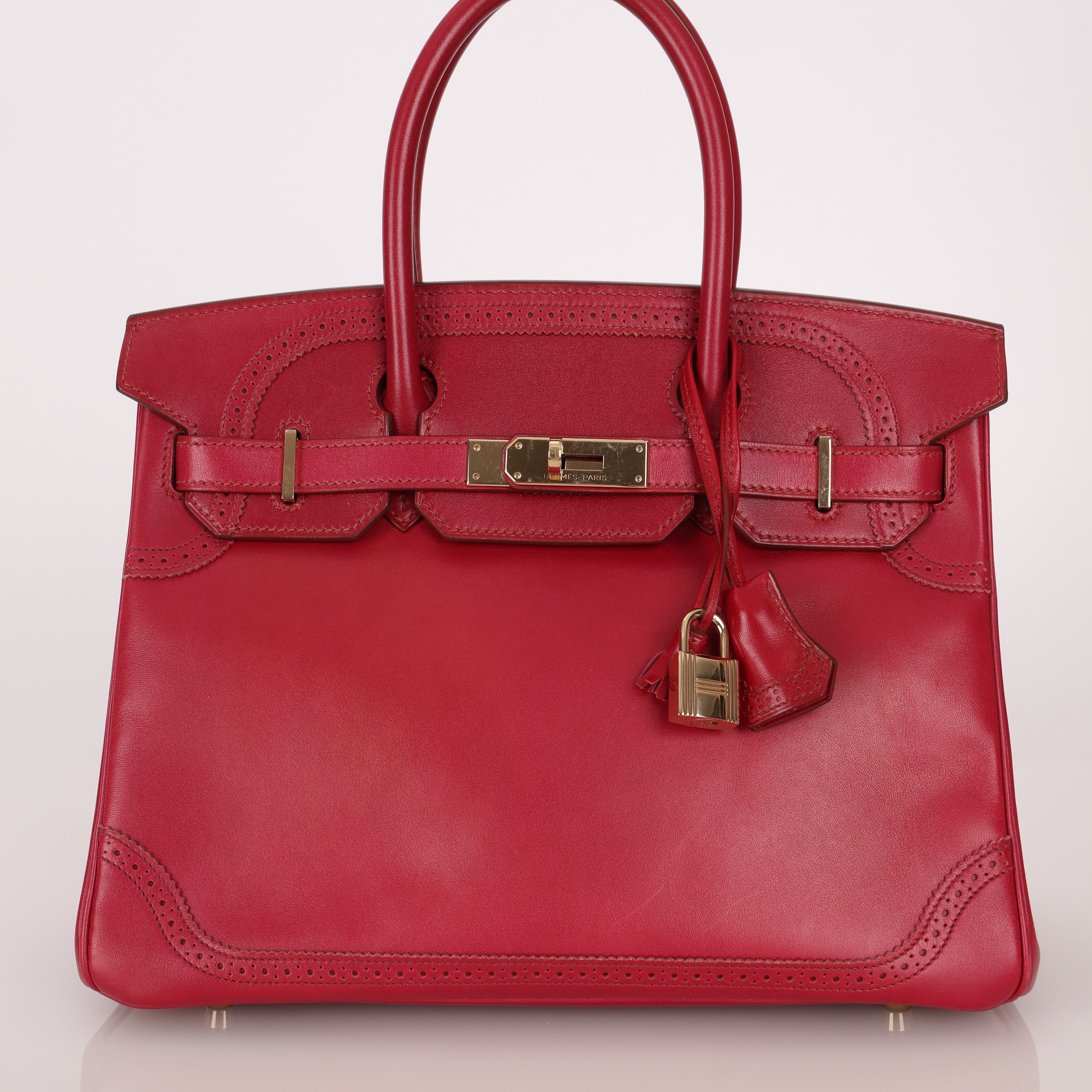 Hermès 2012 Rubis Tadelakt Ghillies Birkin 30 Retourne GHW