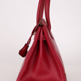 Hermès 2012 Rubis Tadelakt Ghillies Birkin 30 Retourne GHW