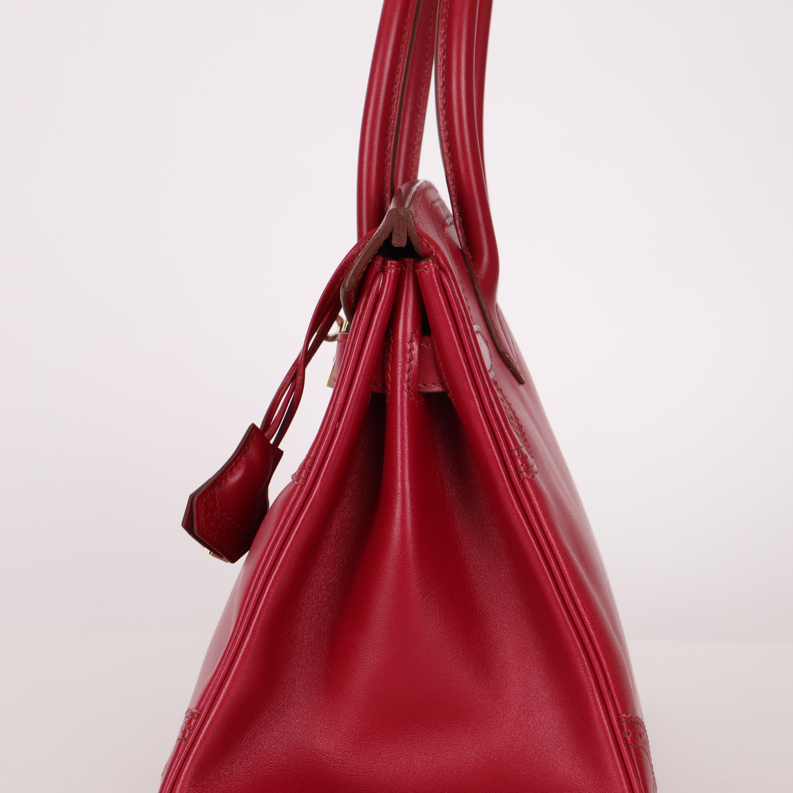 Hermès 2012 Rubis Tadelakt Ghillies Birkin 30 Retourne GHW