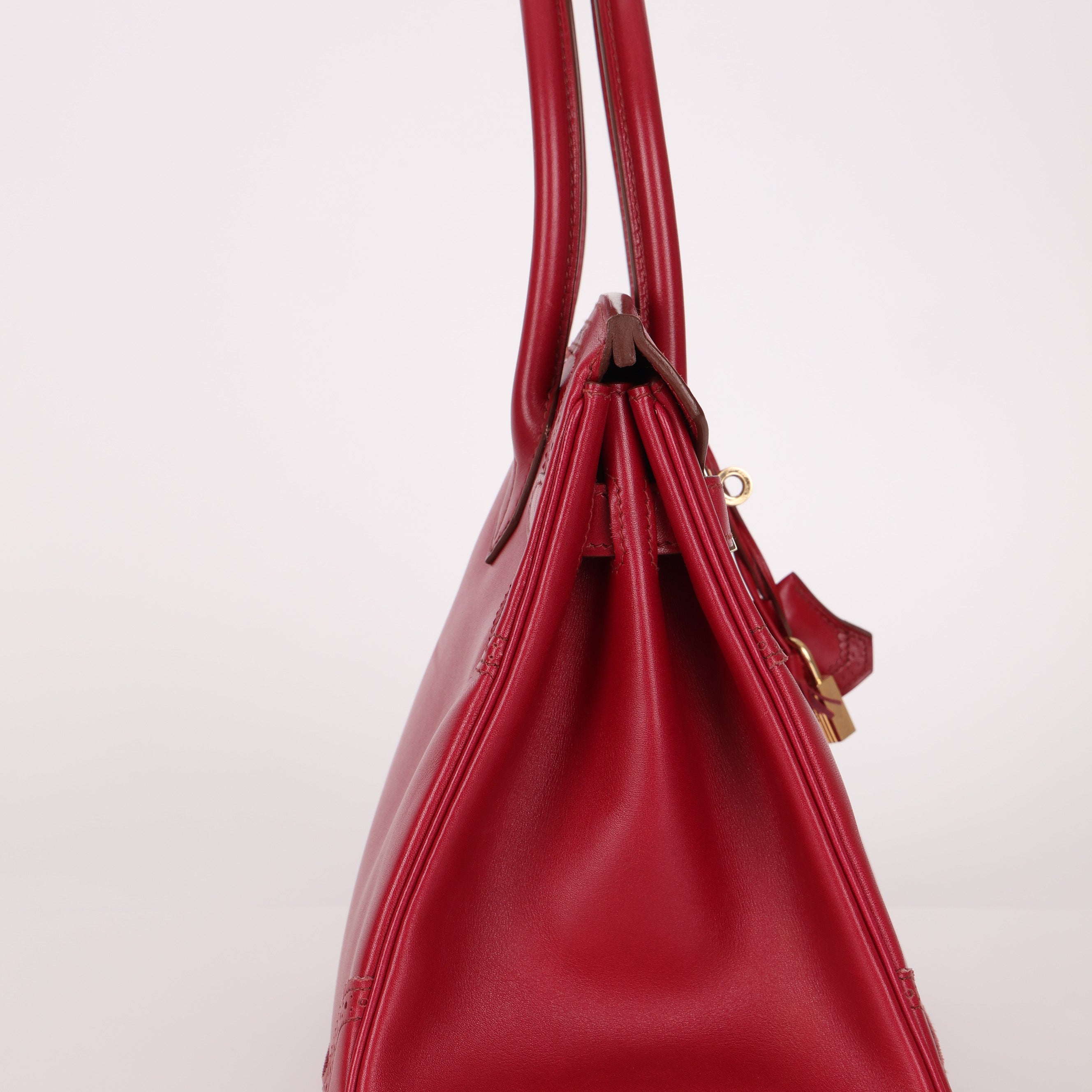 Hermès 2012 Rubis Tadelakt Ghillies Birkin 30 Retourne GHW