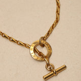 Celine 1991 Dore Tear Chain Toggle Necklace