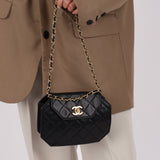 Rare Chanel 1989 Lambskin Octagon Mini Flap