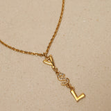 Saint Laurent Crystal Vintage Logo Pendant Necklace